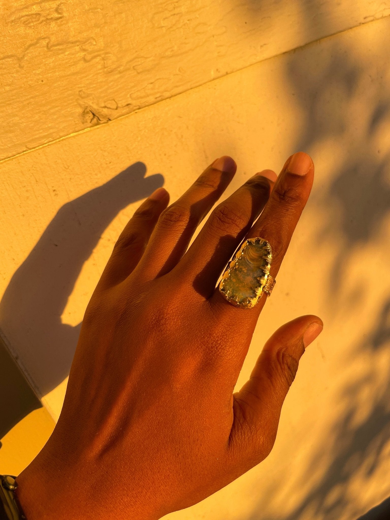 Australian Boulder Opal Brass Ring - We Love Brass