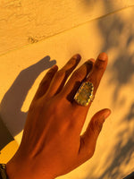 Load image into Gallery viewer, Australian Boulder Opal Brass Ring - We Love Brass
