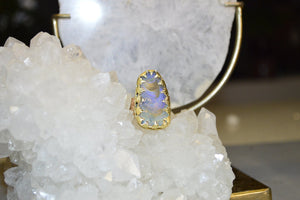 Australian Boulder Opal Brass Ring - We Love Brass