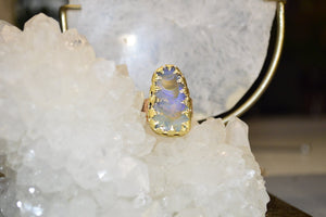 Australian Boulder Opal Brass Ring - We Love Brass