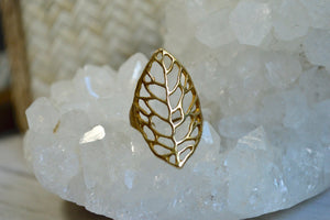 Autumn Leaf Brass Ring - We Love Brass