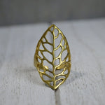Cargar imagen en el visor de la galería, Autumn Leaf Brass Ring - We Love Brass
