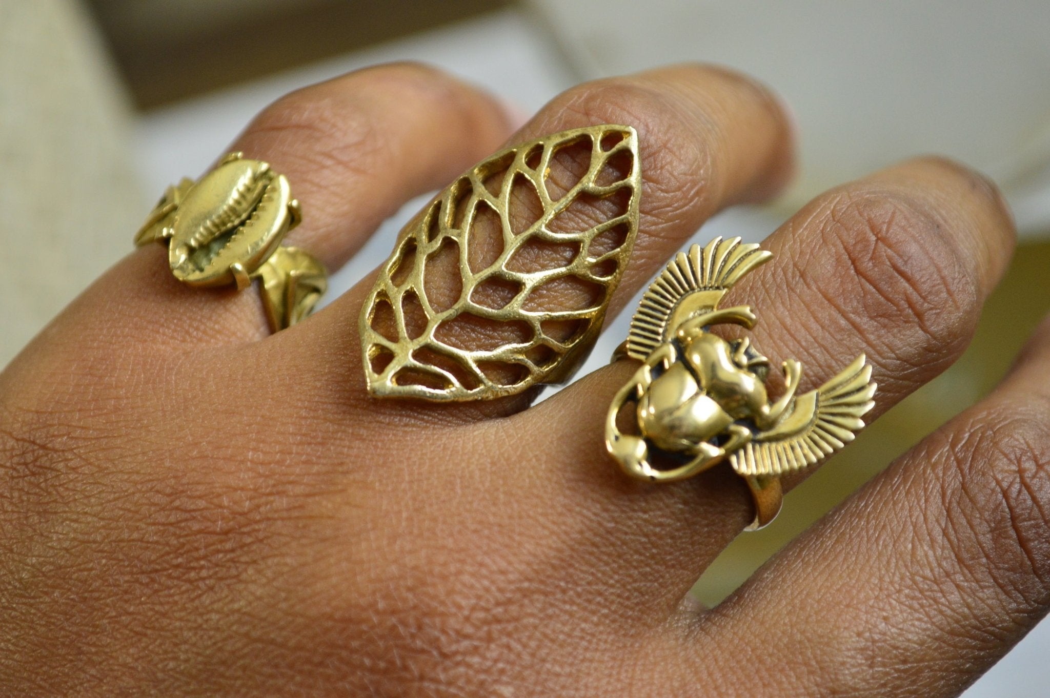 Autumn Leaf Brass Ring - We Love Brass