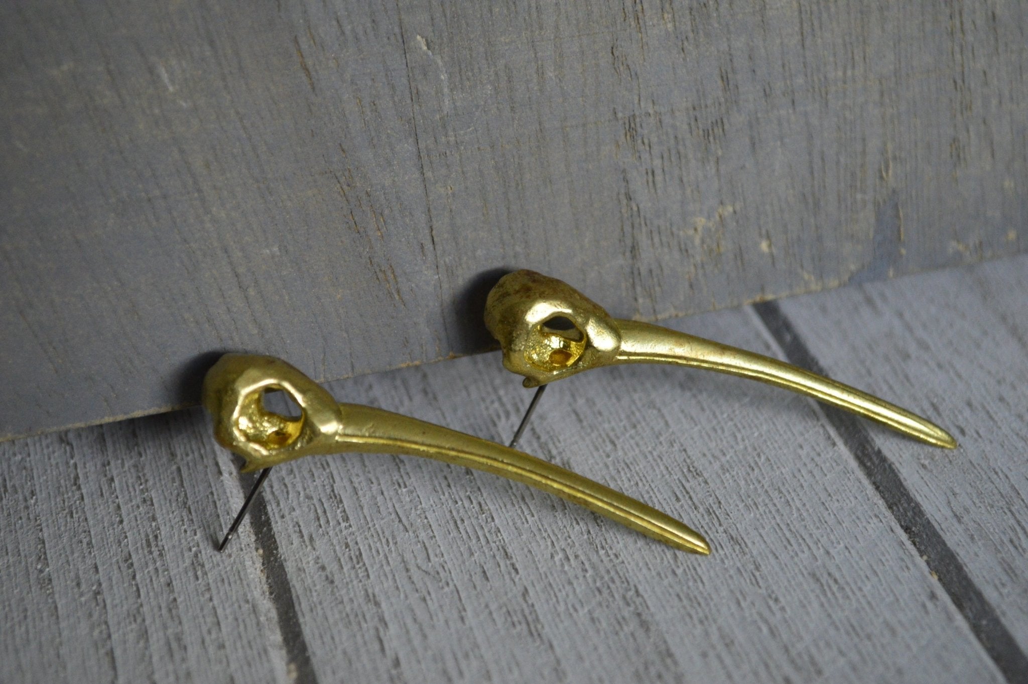 Bird Skull Earrings - CLEARANCE - We Love Brass