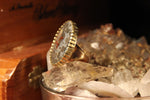 Cargar imagen en el visor de la galería, Bloodred - Marcasite Crystal Brass Ring - We Love Brass
