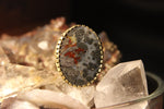 Cargar imagen en el visor de la galería, Bloodred - Marcasite Crystal Brass Ring - We Love Brass
