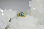 Cargar imagen en el visor de la galería, Blue Evil Eye Brass Ring - We Love Brass
