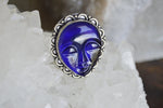 Load image into Gallery viewer, Blue Glass Spirit Ring - We Love Brass
