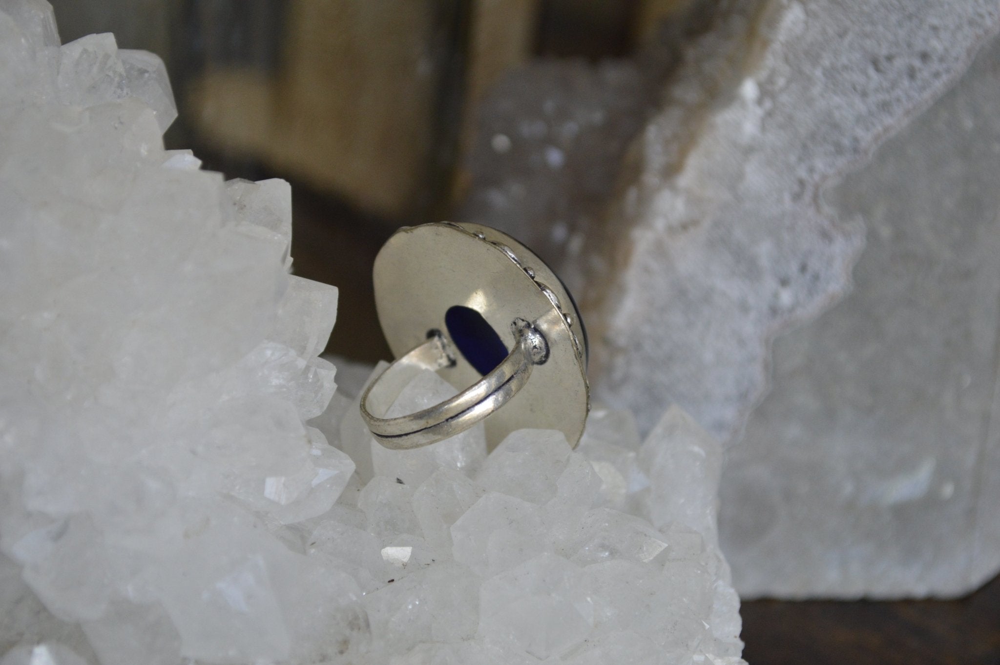 Blue Glass Spirit Ring - We Love Brass