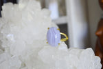 Load image into Gallery viewer, Blue Lace Agate Gum Drop Brass Ring - We Love Brass
