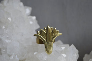 Blue Lotus Brass Ring - We Love Brass