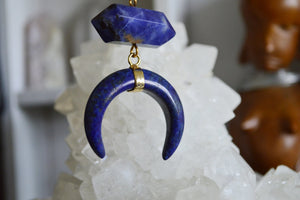 Blue Moon - Lapis and Sodalite Brass Necklace - We Love Brass