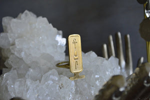 Brass Cartouche Ring - We Love Brass