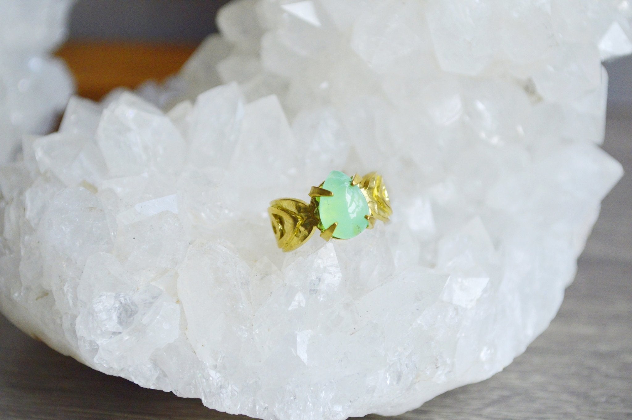 Brass Chrysoprase Ring - We Love Brass