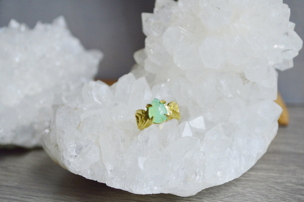 Brass Chrysoprase Ring - We Love Brass