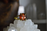 Load image into Gallery viewer, Brass Garnet Cameo Ring - We Love Brass
