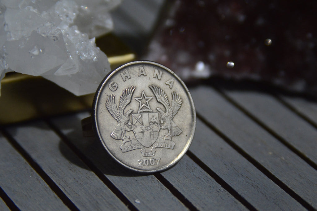 Brass Ghana Coin Ring - We Love Brass