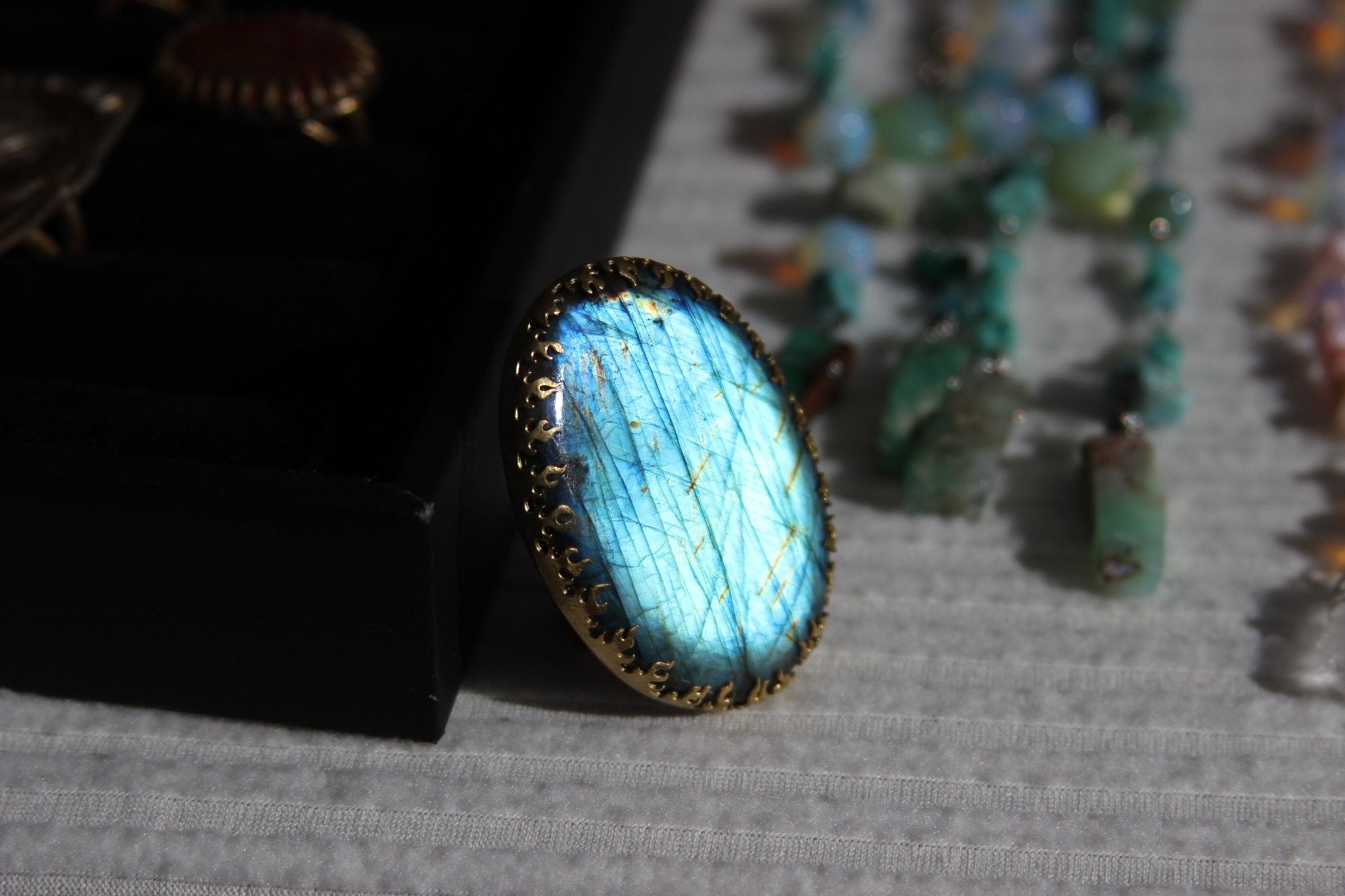 Burning Shores Handmade Labradorite Ring - We Love Brass