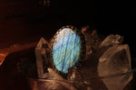 Load image into Gallery viewer, Burning Shores Handmade Labradorite Ring - We Love Brass
