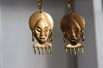 Load image into Gallery viewer, Calma Mama - African Woman Brass Earrings - We Love Brass
