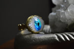 Cargar imagen en el visor de la galería, Caught Up - Hand Carved Opal Eye Brass Ring - We Love Brass
