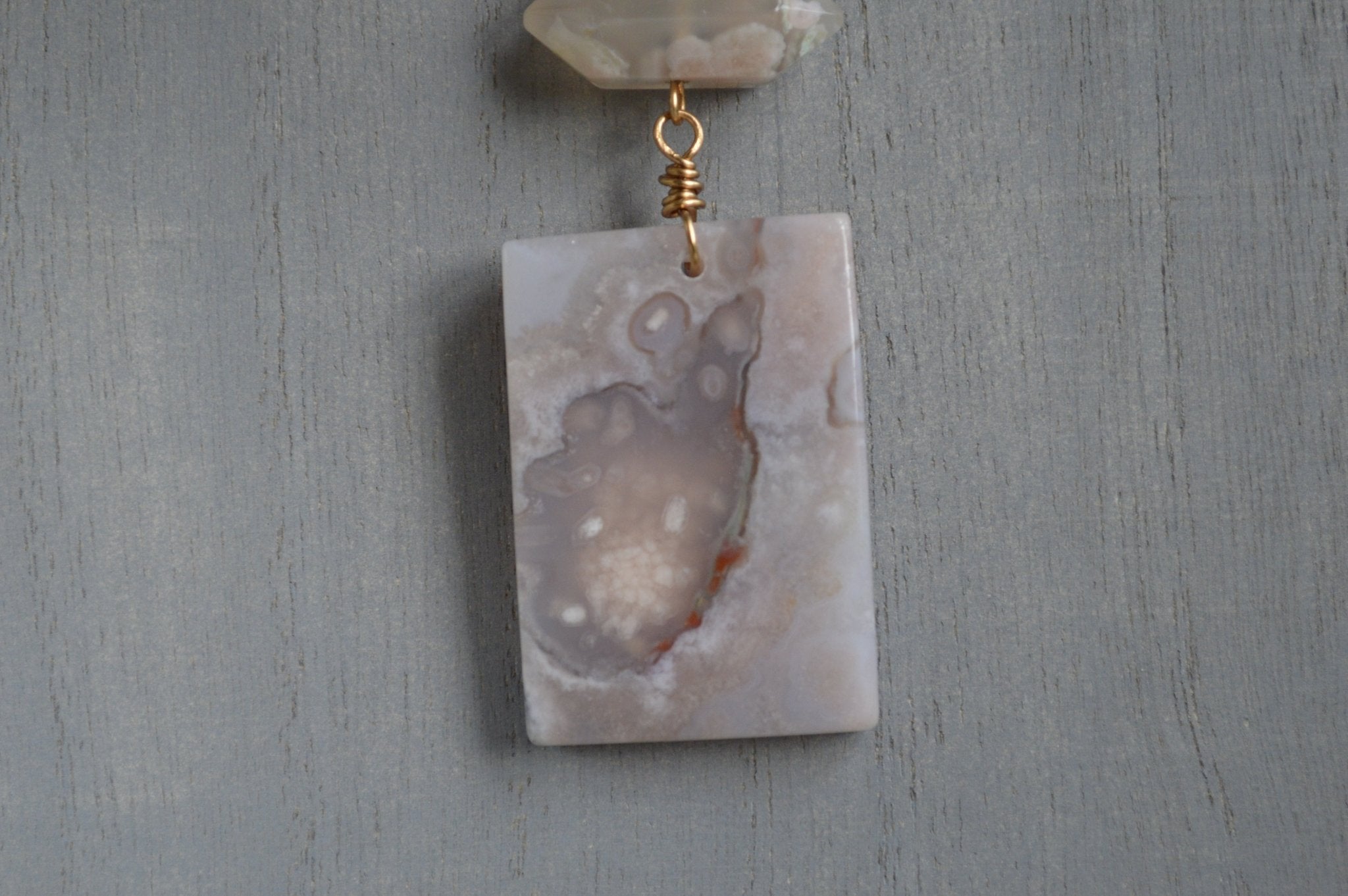 Cherry Blossom Agate Brass Necklace - We Love Brass