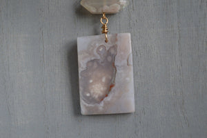 Cherry Blossom Agate Brass Necklace - We Love Brass