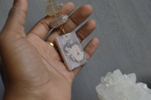Cherry Blossom Agate Brass Necklace - We Love Brass