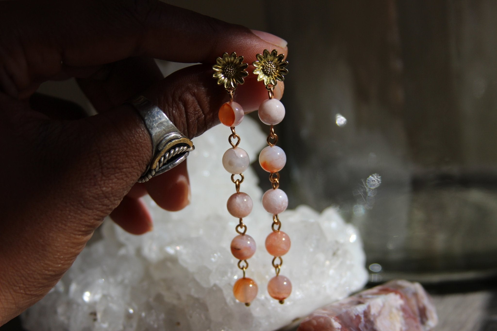 Cherry Blossom Crystal Earrings - We Love Brass