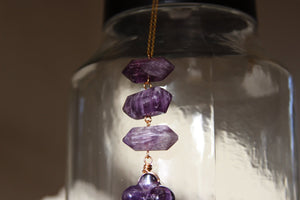 Chevron Amethyst Divine Feminine Jewelry - We Love Brass