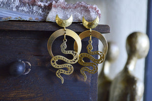 Come Around Brass Serpent Earrings - We Love Brass