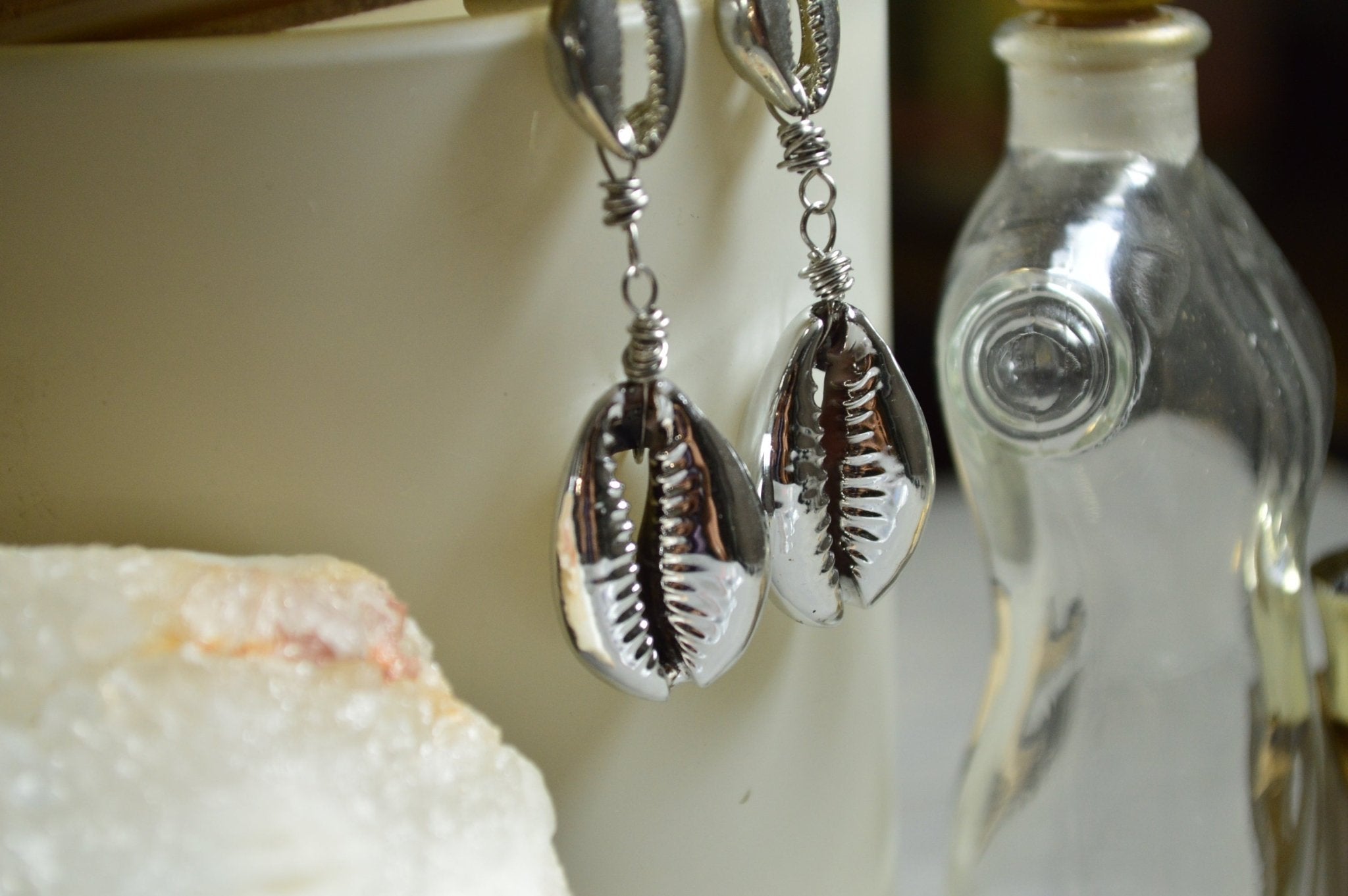 Cowrie Cowrie Stainless Steel Earrings - We Love Brass