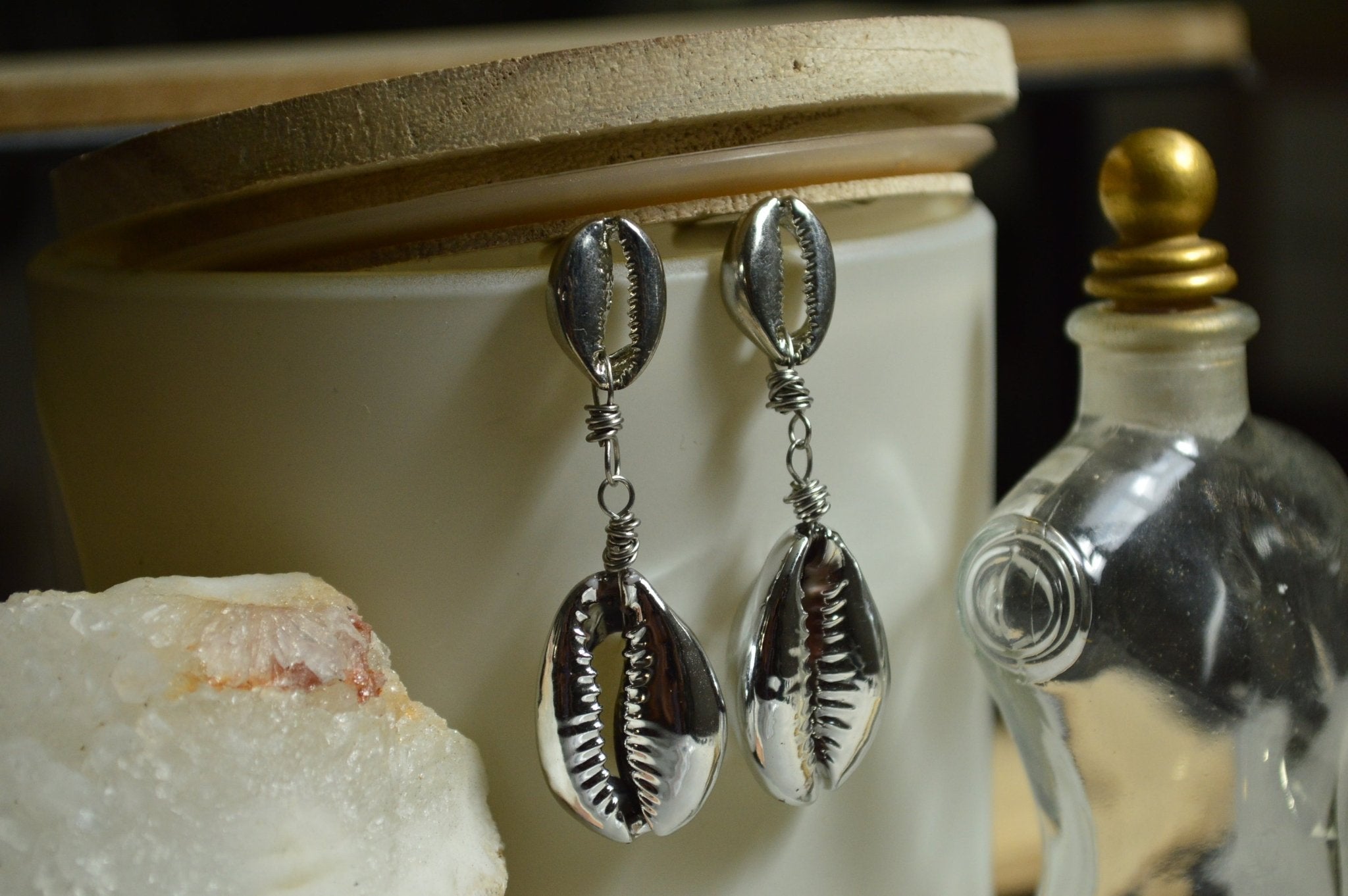 Cowrie Cowrie Stainless Steel Earrings - We Love Brass