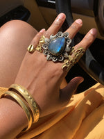 Load image into Gallery viewer, Cowrie Eye Brass Ring - We Love Brass
