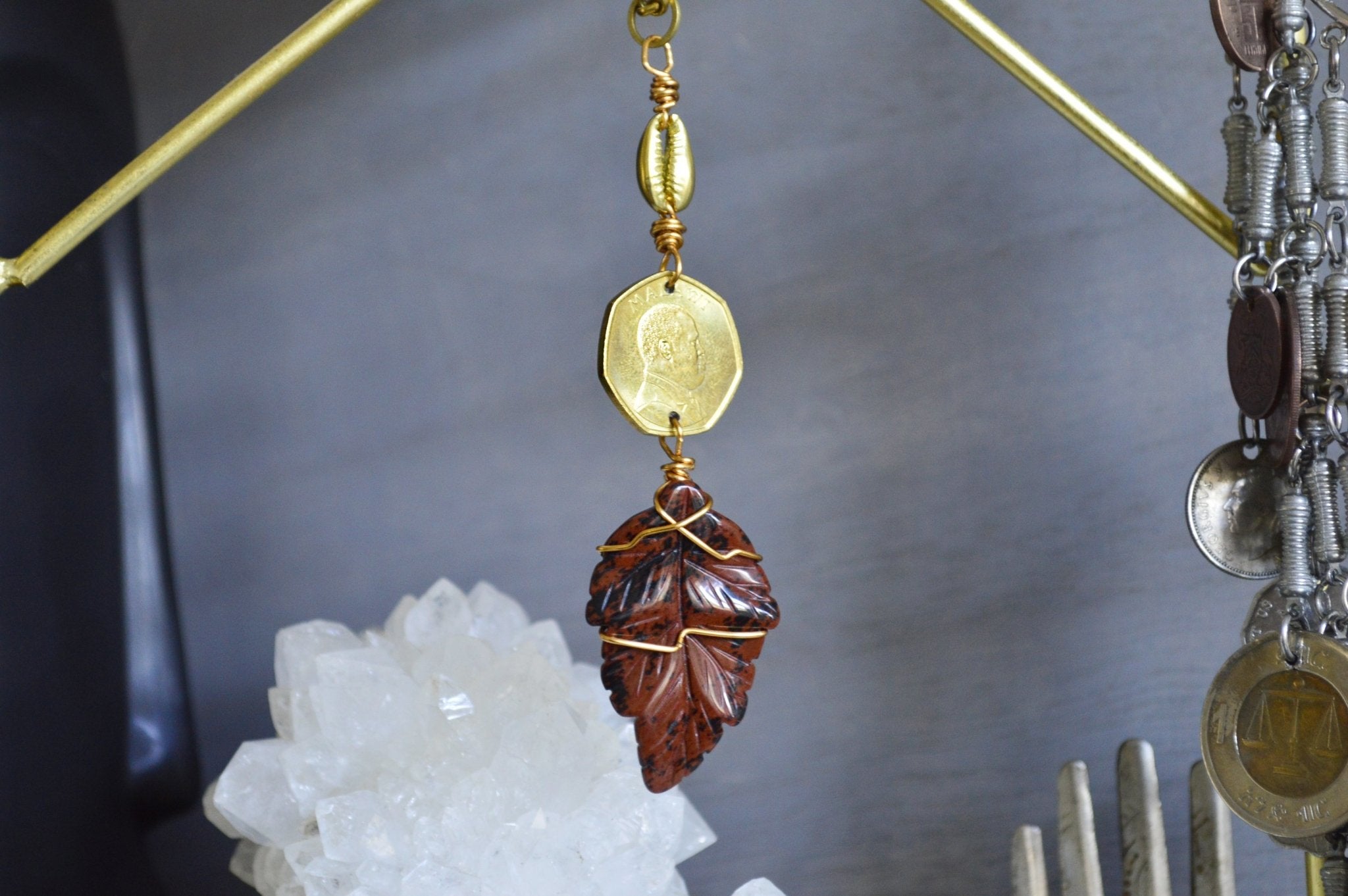 Cowrie - I - Brass Malawi Coin Necklace - We Love Brass