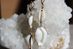 Load image into Gallery viewer, Cowrie pon Cowrie Brass Shell Earrings - We Love Brass

