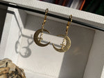 Load image into Gallery viewer, Crescent Ankh Brass Earrings - We Love Brass

