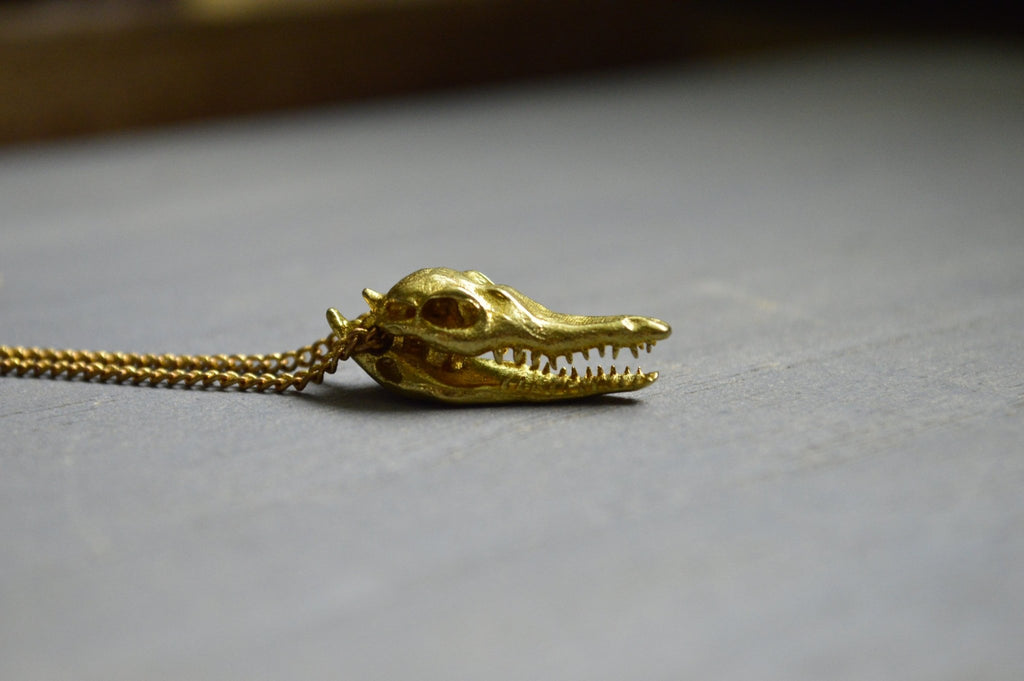 Crocodile Teeth Brass Necklace - CLEARANCE - We Love Brass