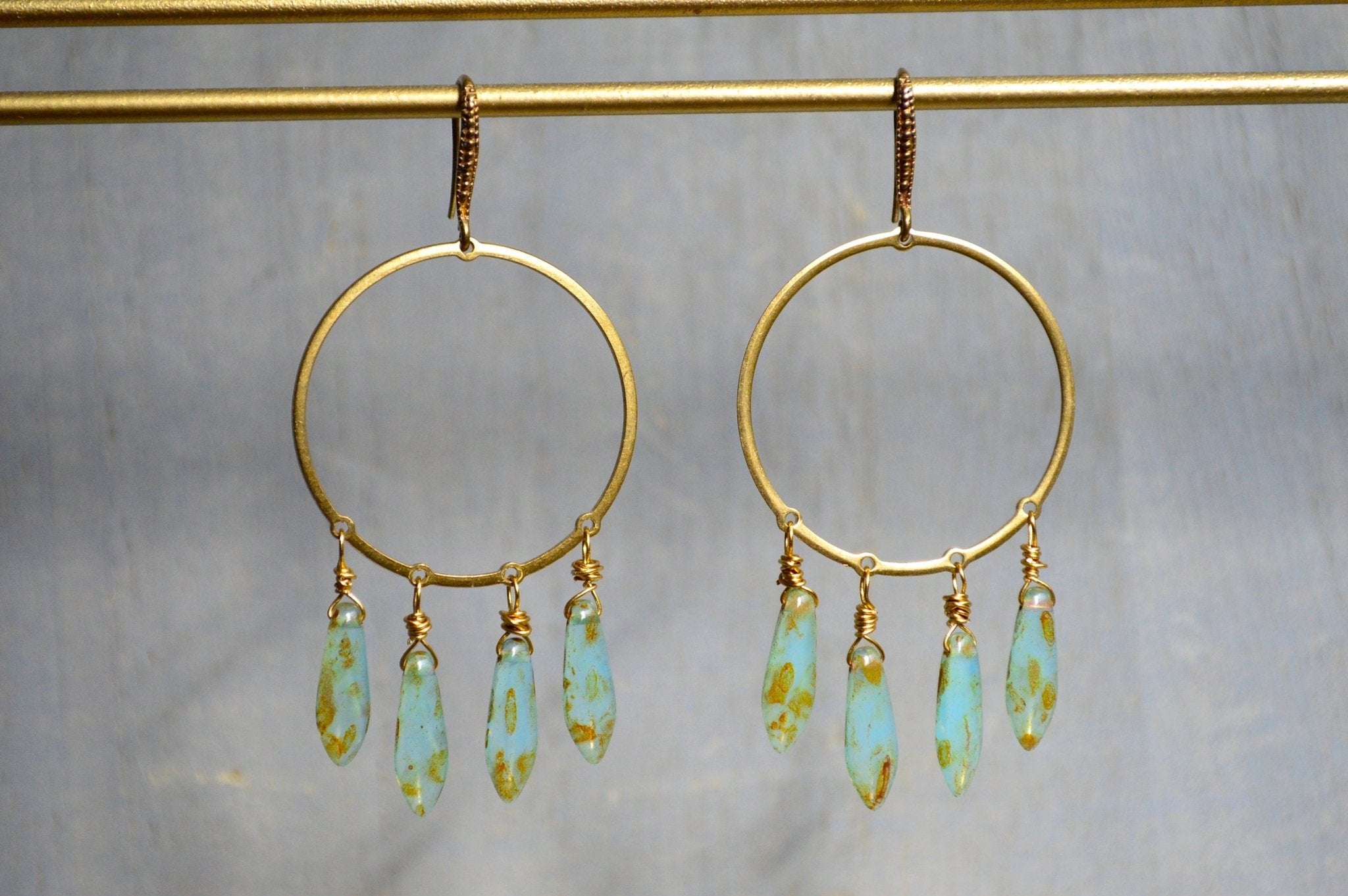 Czech Dagger Earrings - We Love Brass