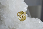 Load image into Gallery viewer, Dainty Brass Filigree Hamsa Ring - We Love Brass
