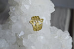 Load image into Gallery viewer, Dainty Brass Filigree Hamsa Ring - We Love Brass
