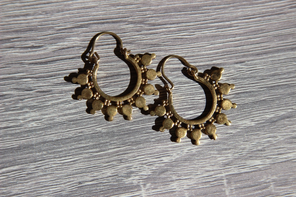 Dainty Indian Brass Earrings CLEARANCE - We Love Brass