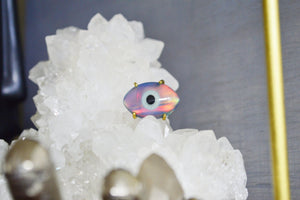 Dark Aura Opal Evil Eye Brass Ring - We Love Brass