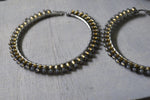 Load image into Gallery viewer, Dark Golden Seed Beaded Hoop Earrings - We Love Brass

