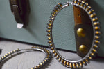 Load image into Gallery viewer, Dark Golden Seed Beaded Hoop Earrings - We Love Brass
