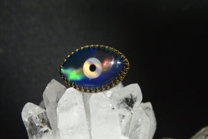 Darkness - Quartz/Opal Evil Eye Brass Ring - We Love Brass