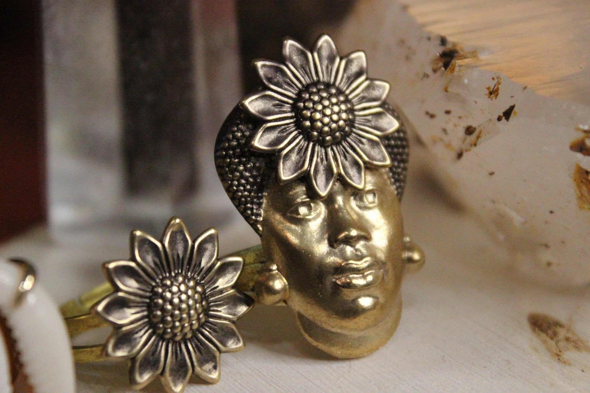 Daughter of Oshun Brass ring set - Golden Treasure Box