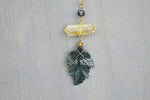 Load image into Gallery viewer, Deepest - Moss Agate and Citrine Crystal Necklace - We Love Brass
