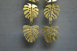Load image into Gallery viewer, Deli - Monstera Deliciosa Brass Earrings - We Love Brass
