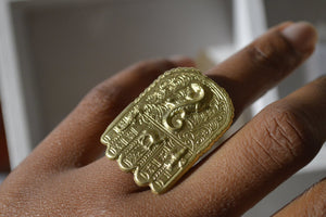 Desert Hamsa Brass Ring - We Love Brass